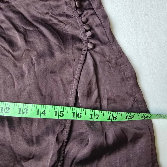 Young Fabulous & Broke NWT Brown Satin Wrap Mini Dress Spaghetti Straps‎ Large - Picture 11 of 12